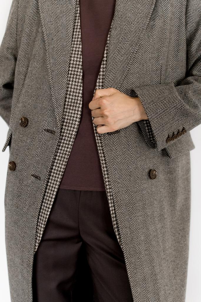 Пальто Douglas в елочку brown