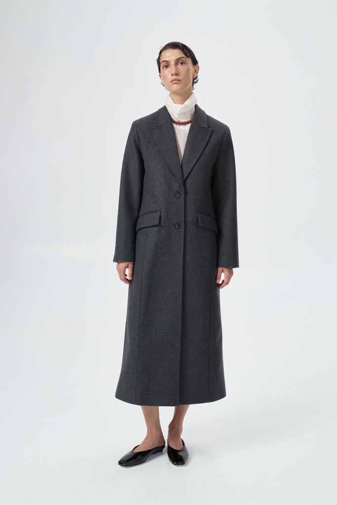 Пальто приталенное grey
