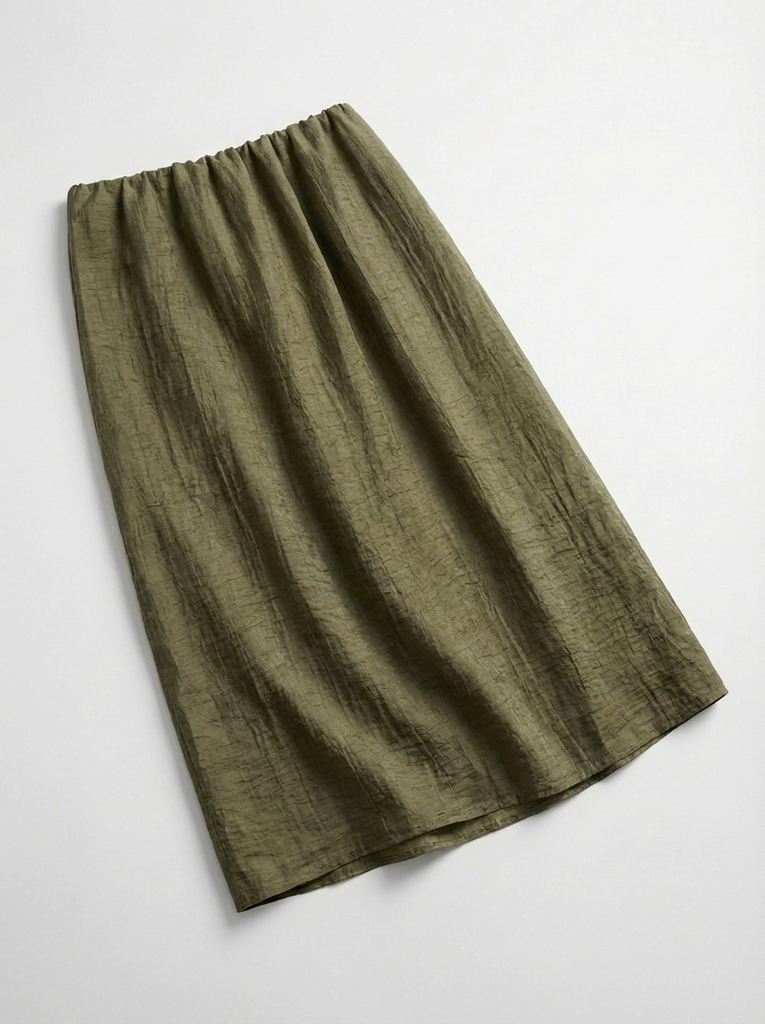 Юбка на резинке оливковая