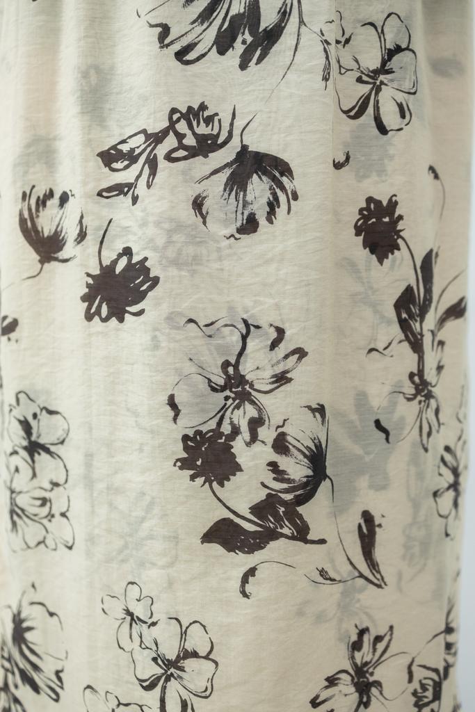 Юбка на резинке песочная с цветами