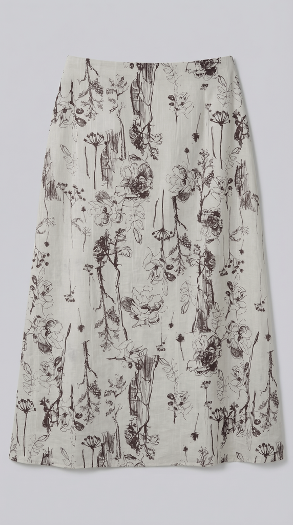 Юбка миди винные цветы