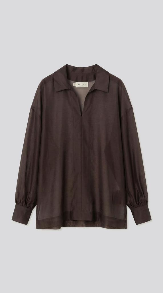 Блуза-рубашка шоколадная