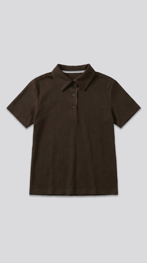 Трикотажное поло шоколад