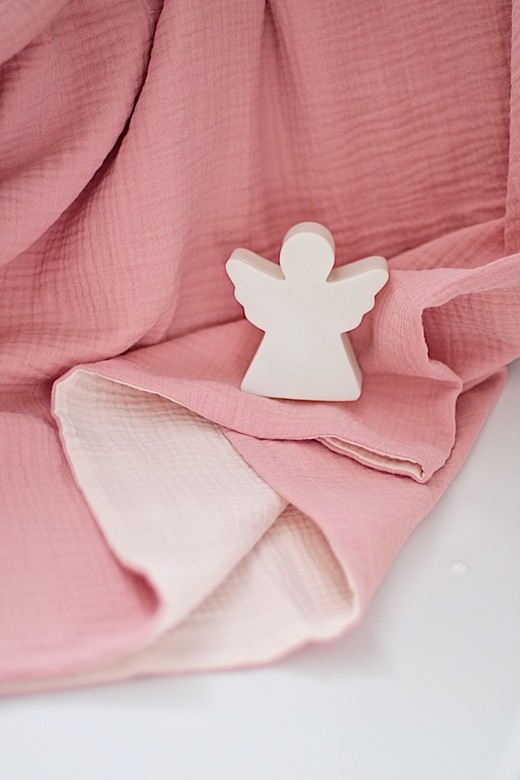 Муслиновый плед БЕЛО-РОЗОВЫЙ (SONDETTI STUDIA)