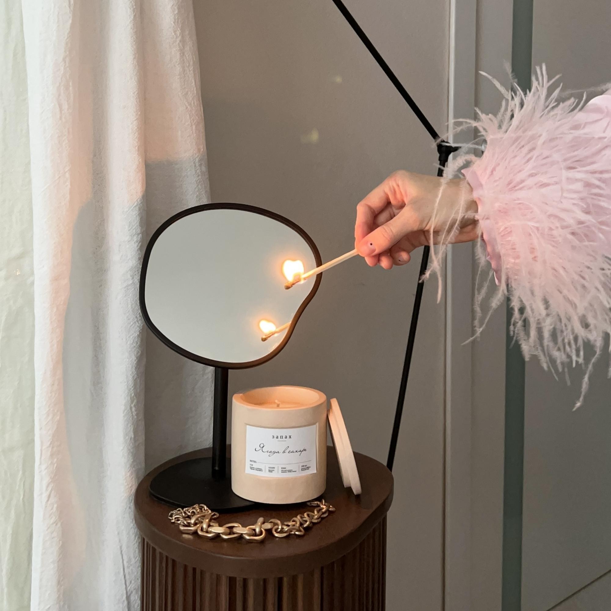 Соевые свечи в бетонных стаканах с крышкой (Zapah home)