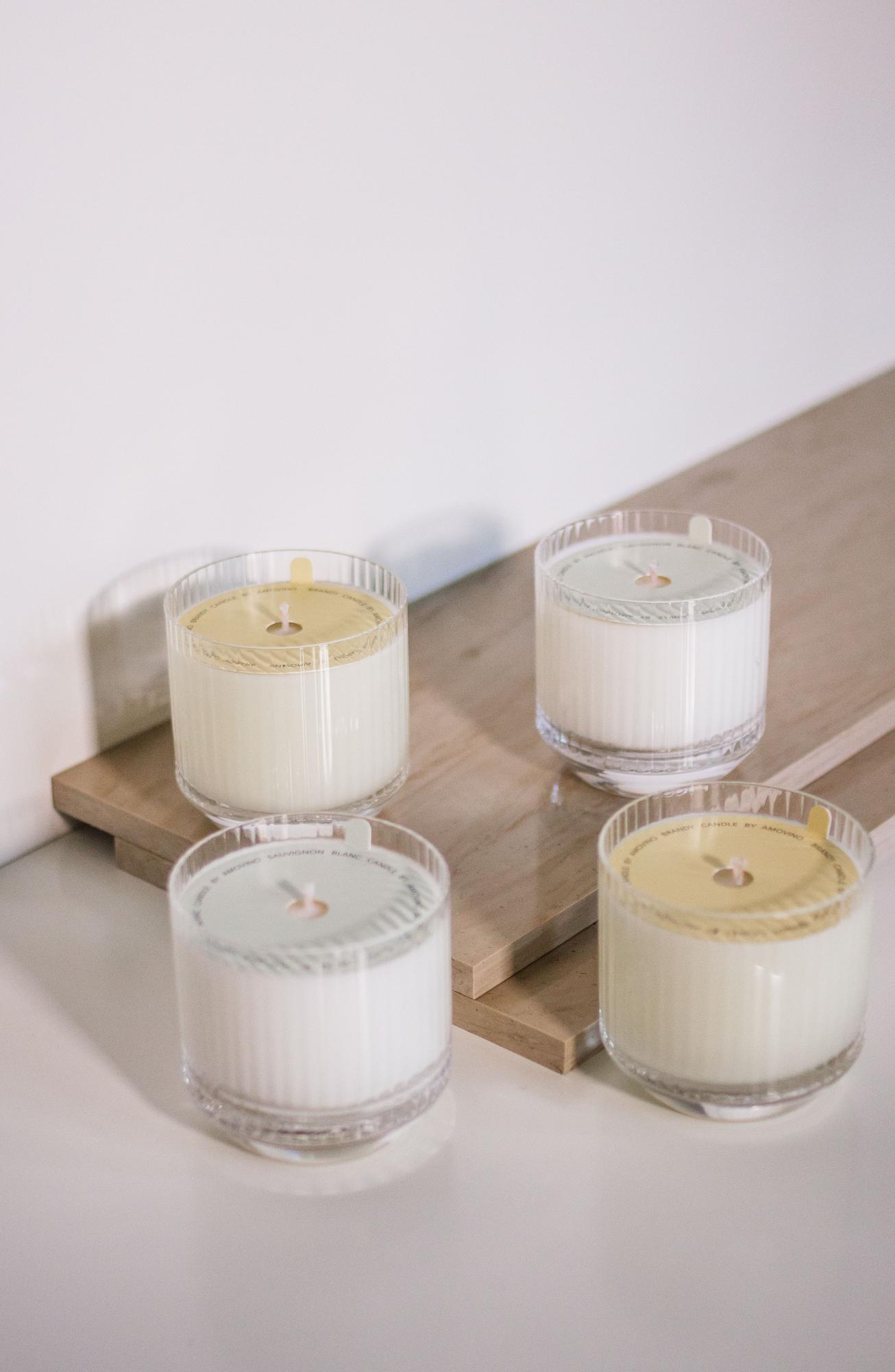 Сияющая свеча в граненом стакане (AMOVINO)