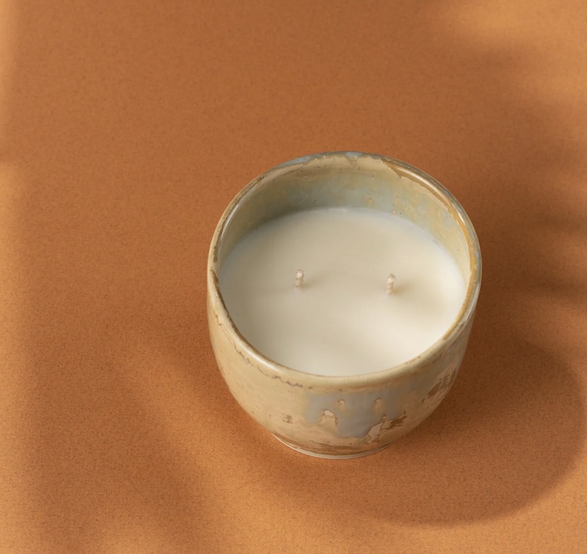Свеча в керамическом стакане ручной работы  (De Safa)