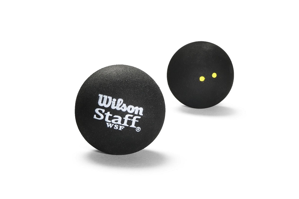 Мячи для сквоша Wilson Staff Yellow Dot, 2 желтые точки, черный, 2 штуки