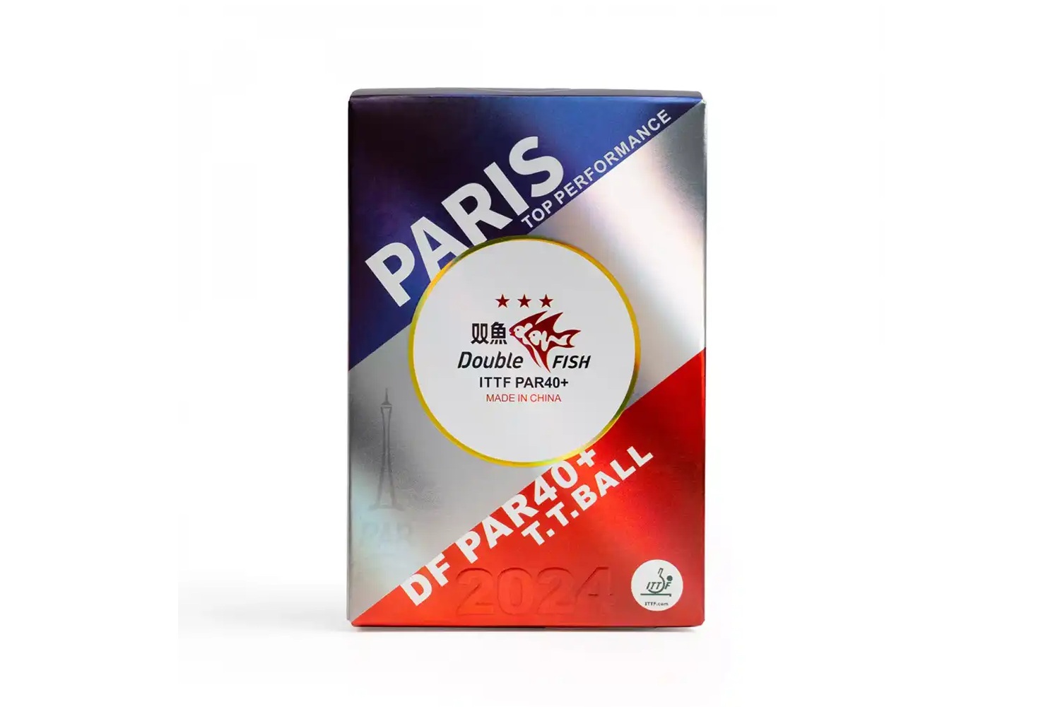 Мячи для настольного тенниса Double Fish PARIS 2024 3***, ITTF, 6 шт., белый