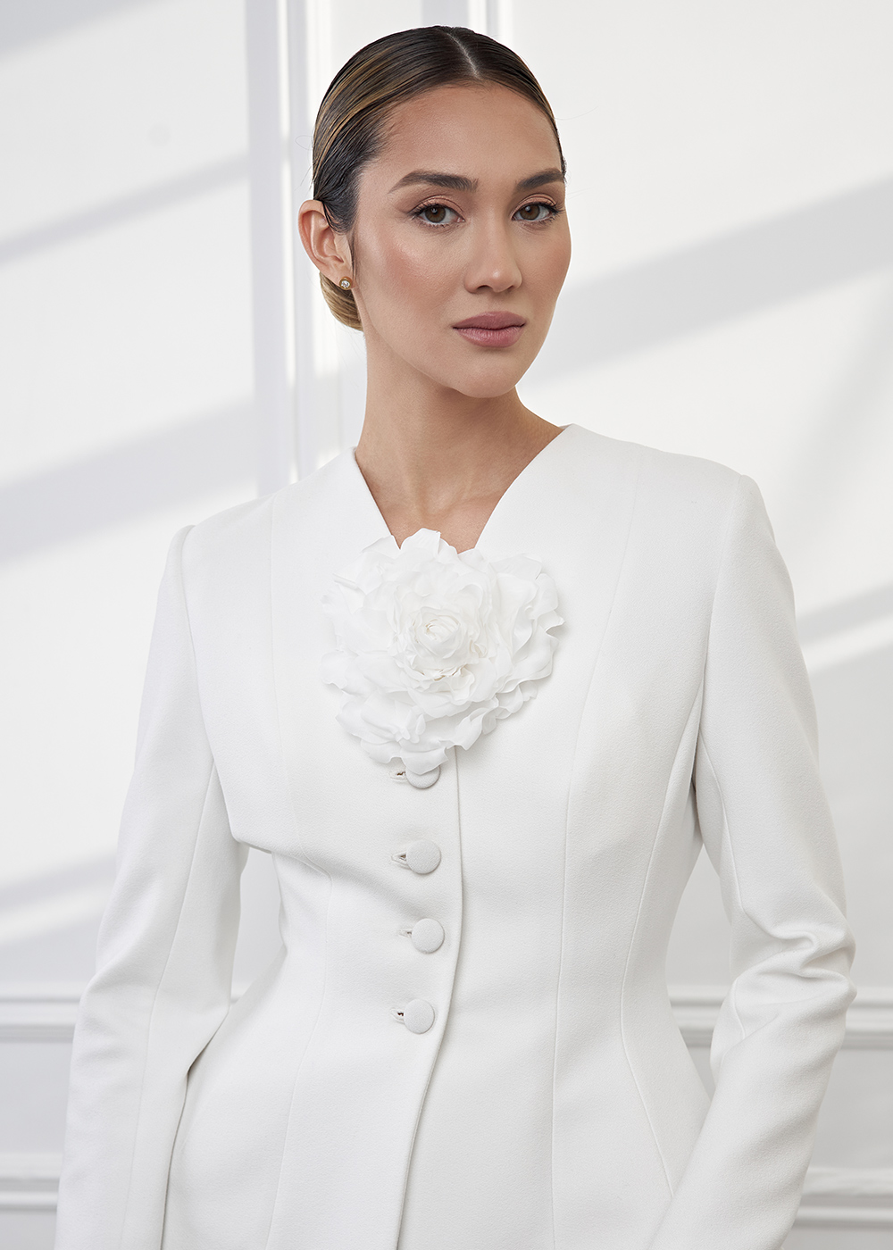 Роза 15см, молочная