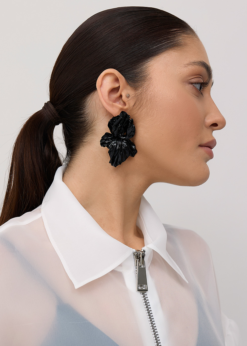 Серьги ирисы черные