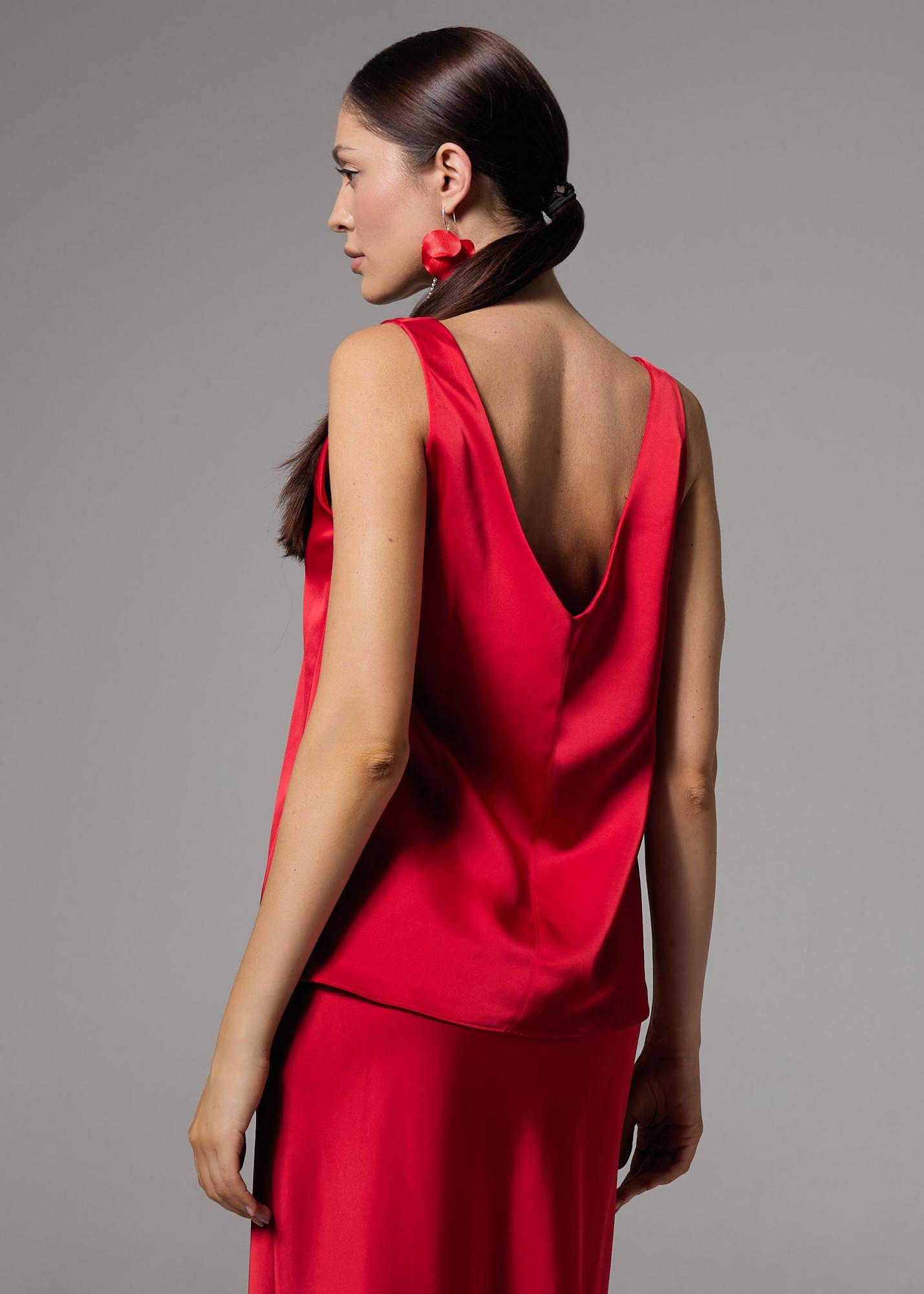 Топ из сатина, красный