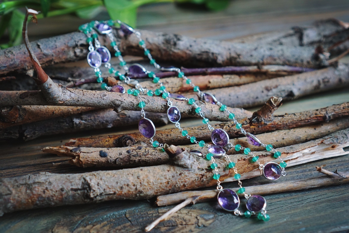 Бусы с аметистом