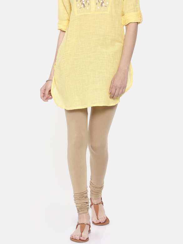 Бежевые удлинённые лосины - чуридар