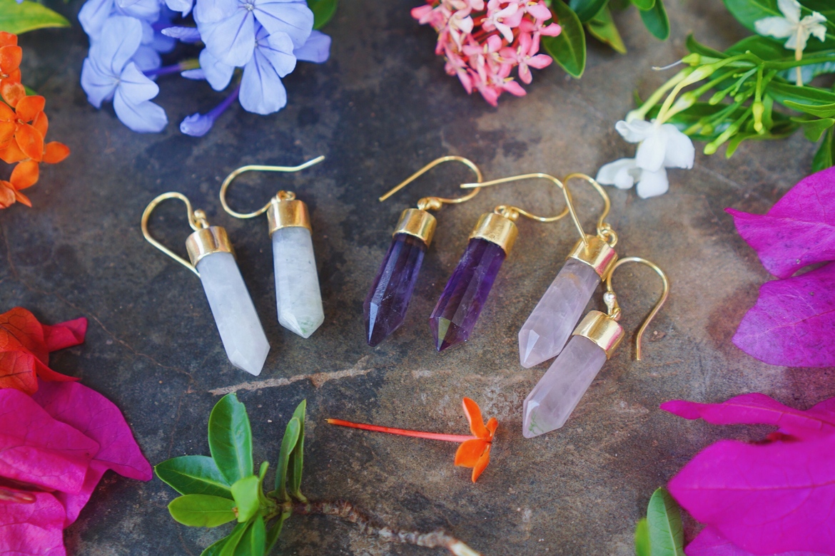 Серьги-кристаллы в позолоте