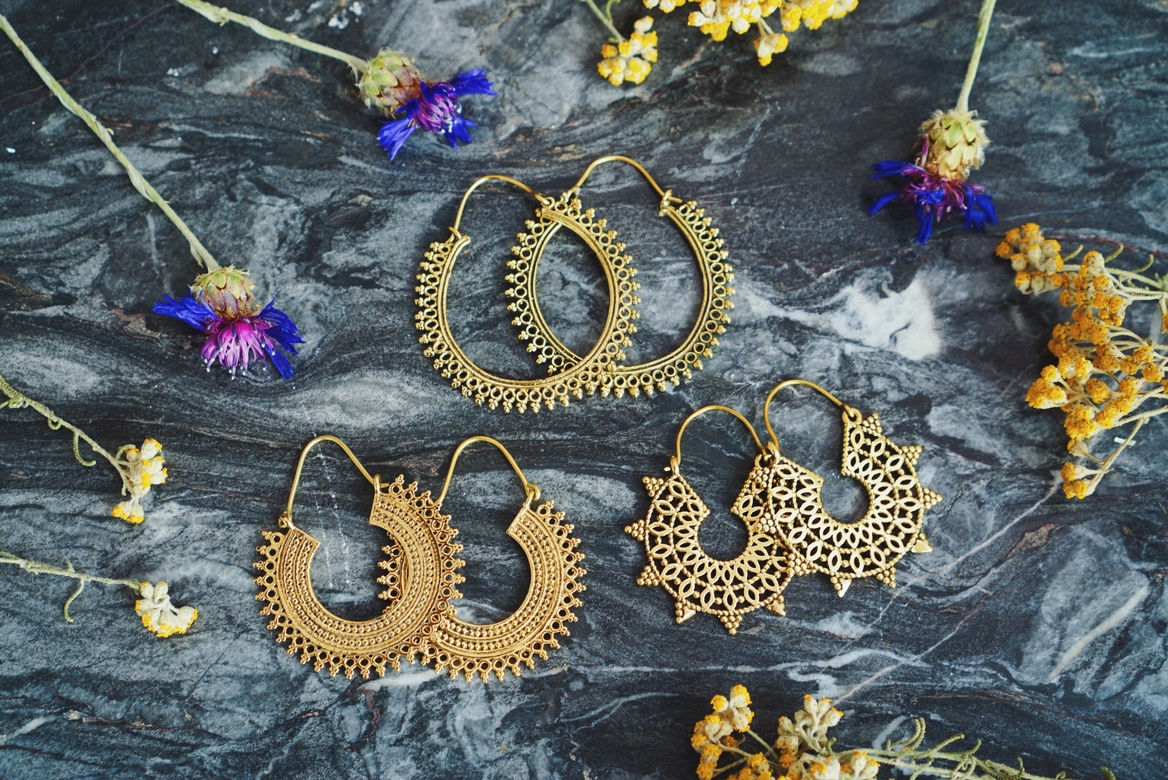 Серьги из латуни разной формы