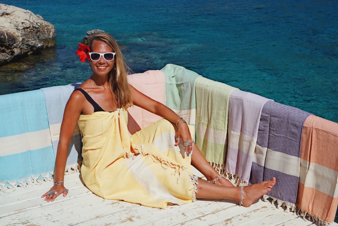 Пештемаль с узором ромбик