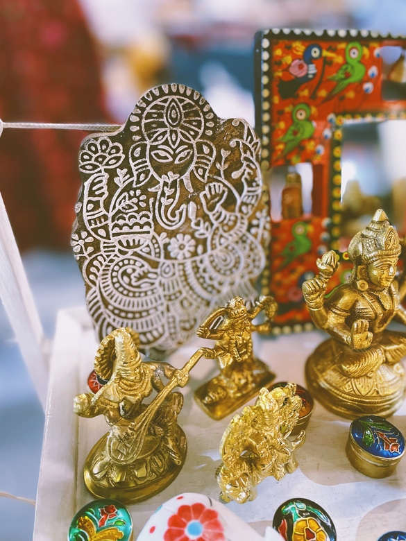 Печать каламкари Ганеша