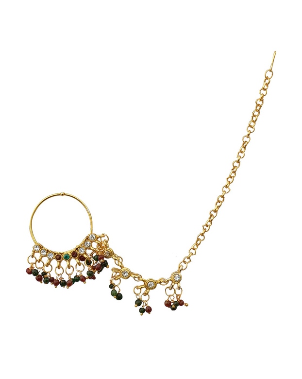 Украшение в нос- натх- с цепочкой