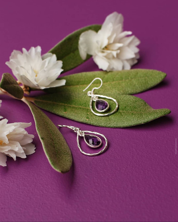 Серьги с аметистом