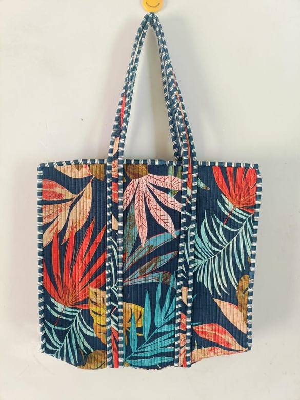 Синяя сумка-шоппер на молнии