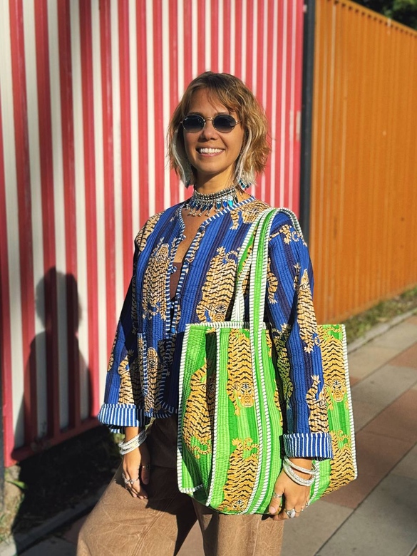 Стеганая сумка с тиграми