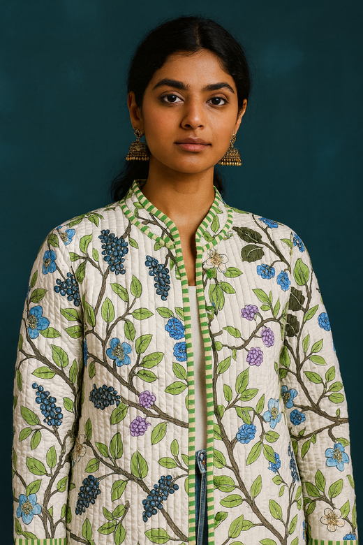 Белый стёганый жакет, XXS