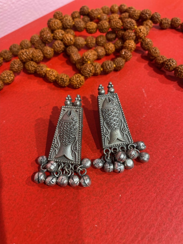 Серьги с рыбками и бубенчиками