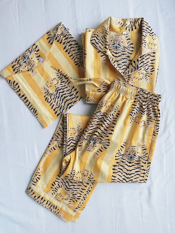 Жёлтая пижама с тиграми, S, L