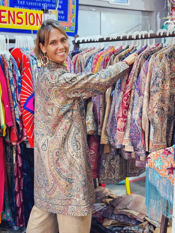 Кашемировый жакет с восточными узорами, М