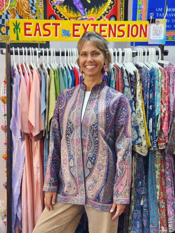 Кашемировый жакет с восточными узорами, XXL