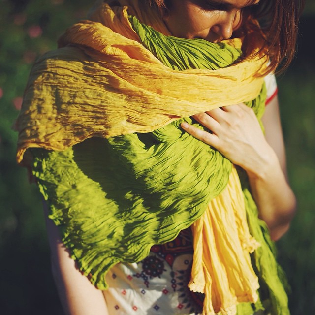 Однотонные хлопковые шали