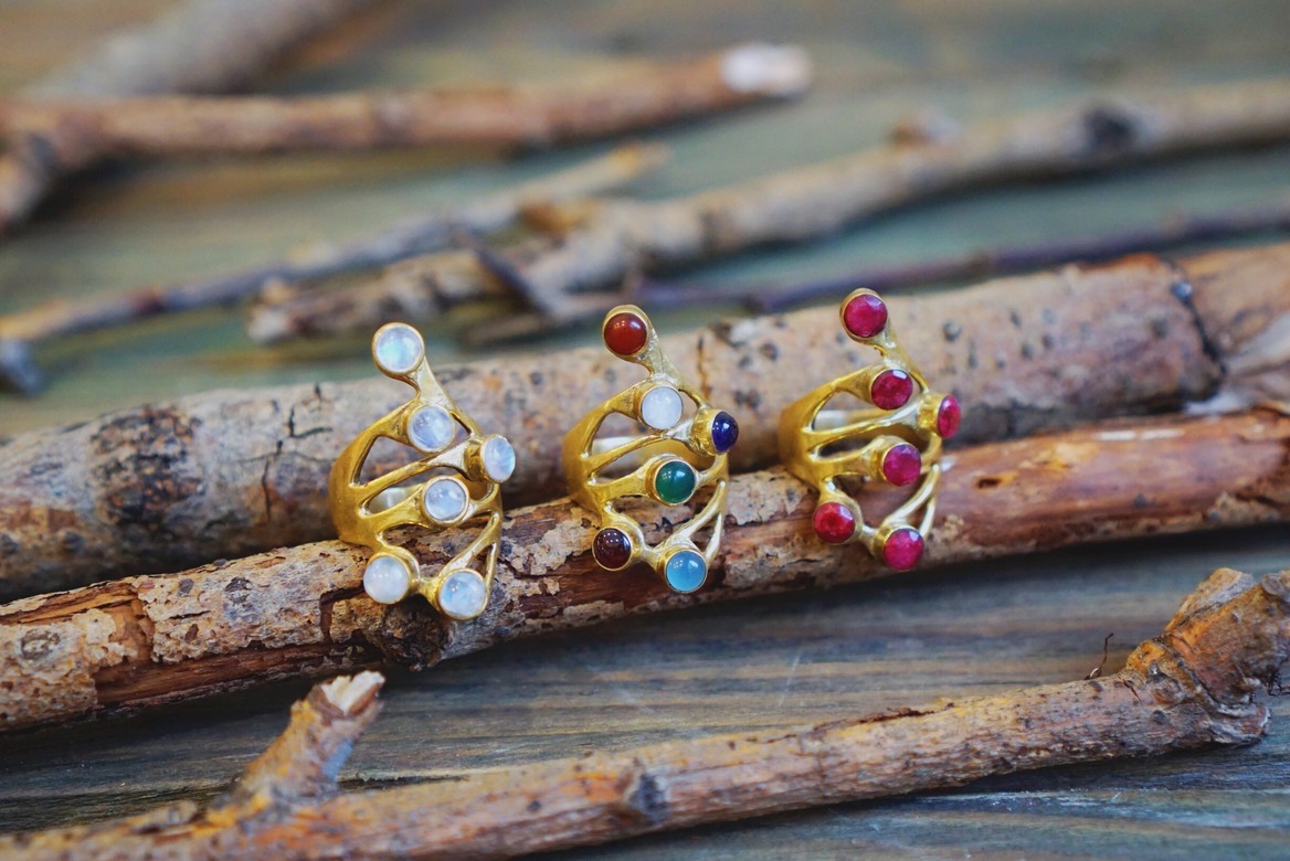 Кольца из латуни ассиметричной формы