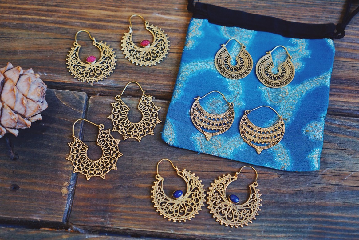 Серьги раджастанские из латуни
