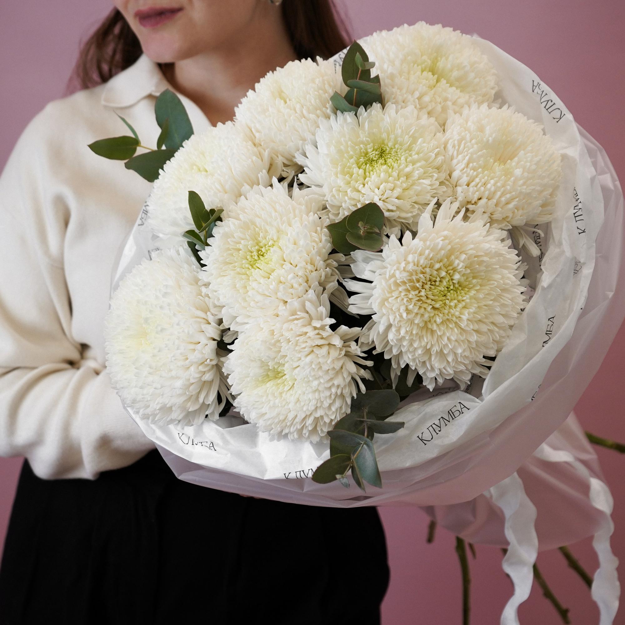 Букет «Белая одноголовая хризантема»