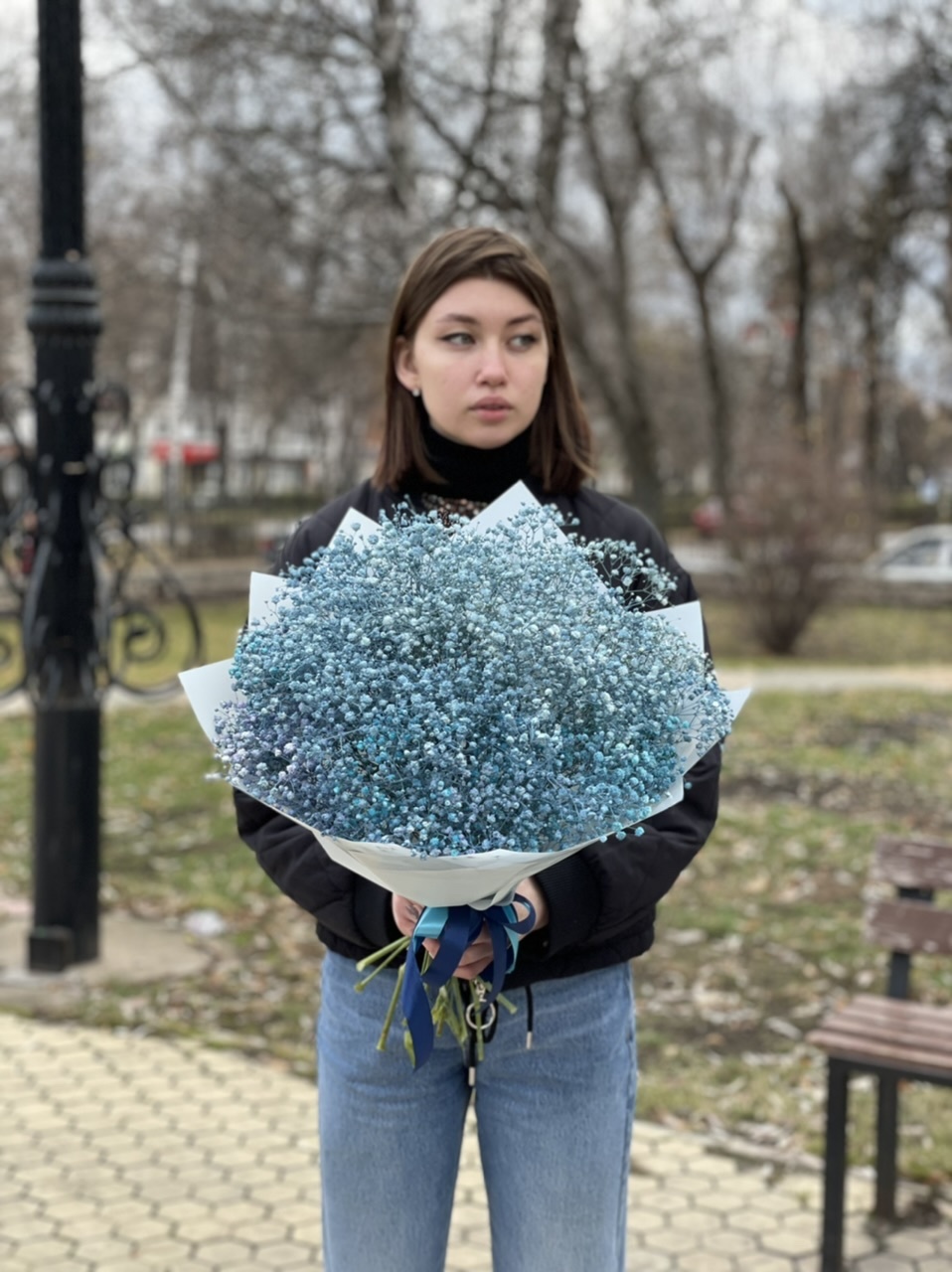 Букет "Синяя Гипсофила"