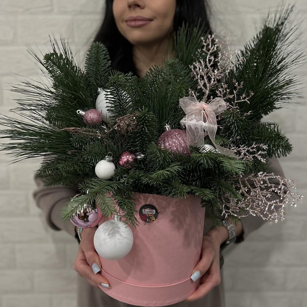 Композиция «Розовое Рождество»