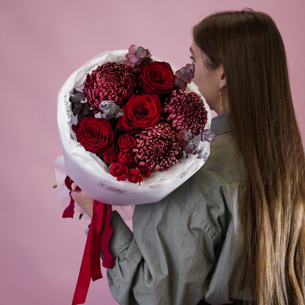 Букет «Гранатовый вельвет»