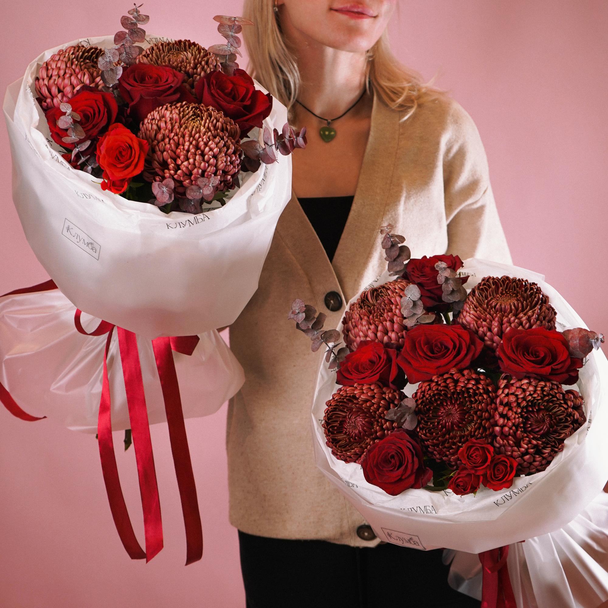 Букет «Гранатовый вельвет»