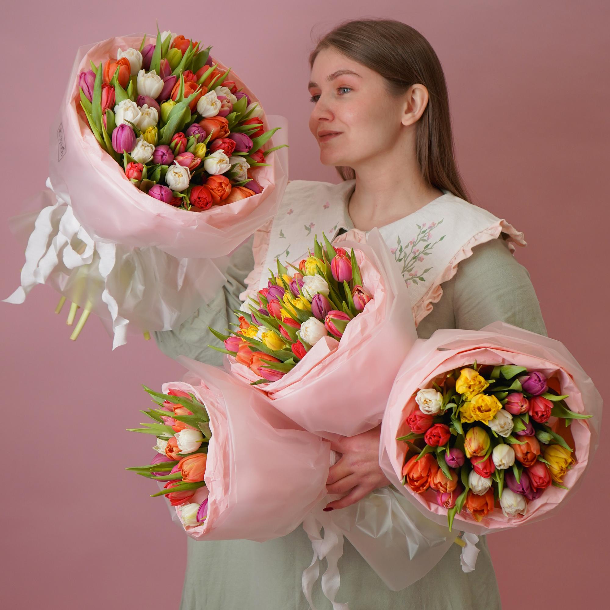 Микс пионовидных тюльпанов