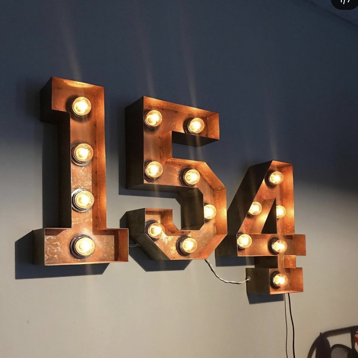 Светильник-цифры с покрытием "ржавчина"