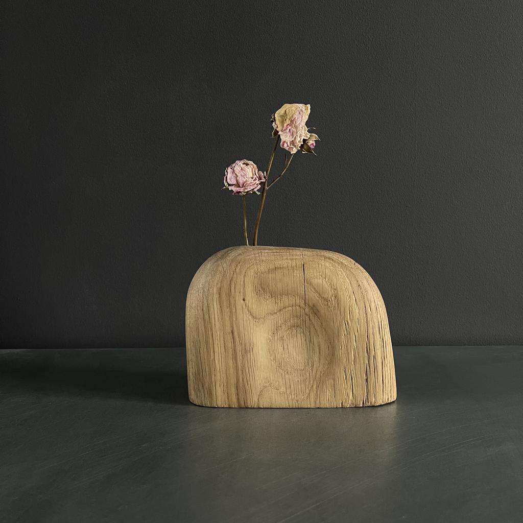 Ваза из дуба для сухоцветов. Красивый декор для дома.