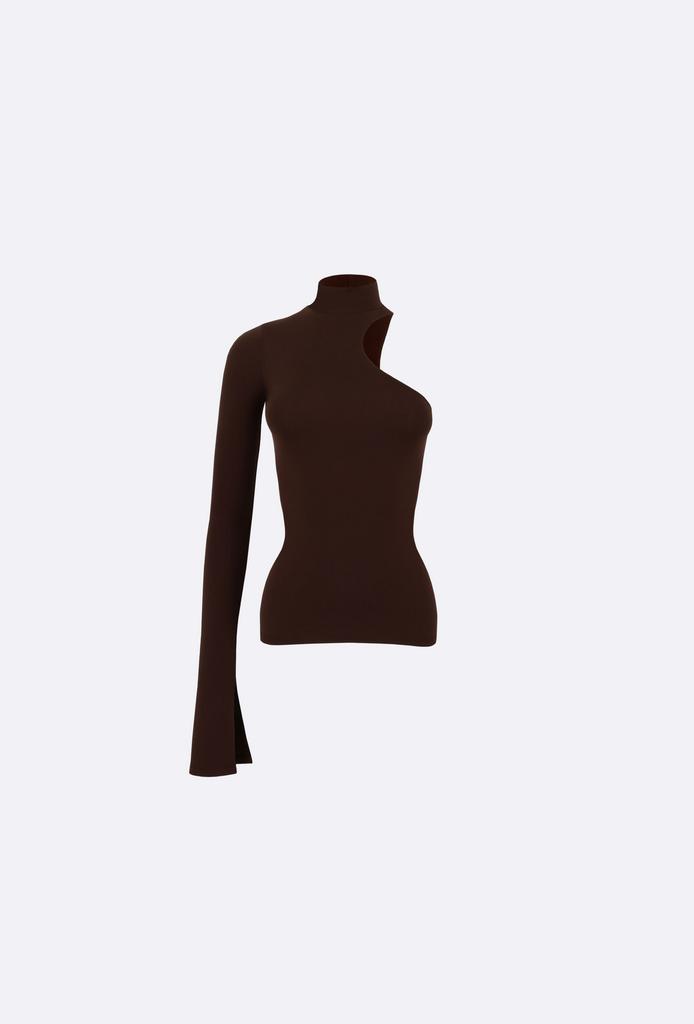 асимметричный лонгслив Samantha бельгийский шоколад