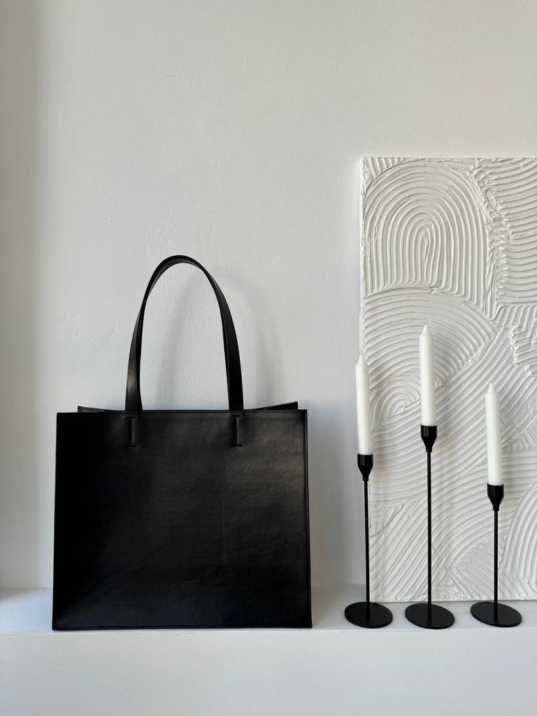 горизонтальный шопер большой, black