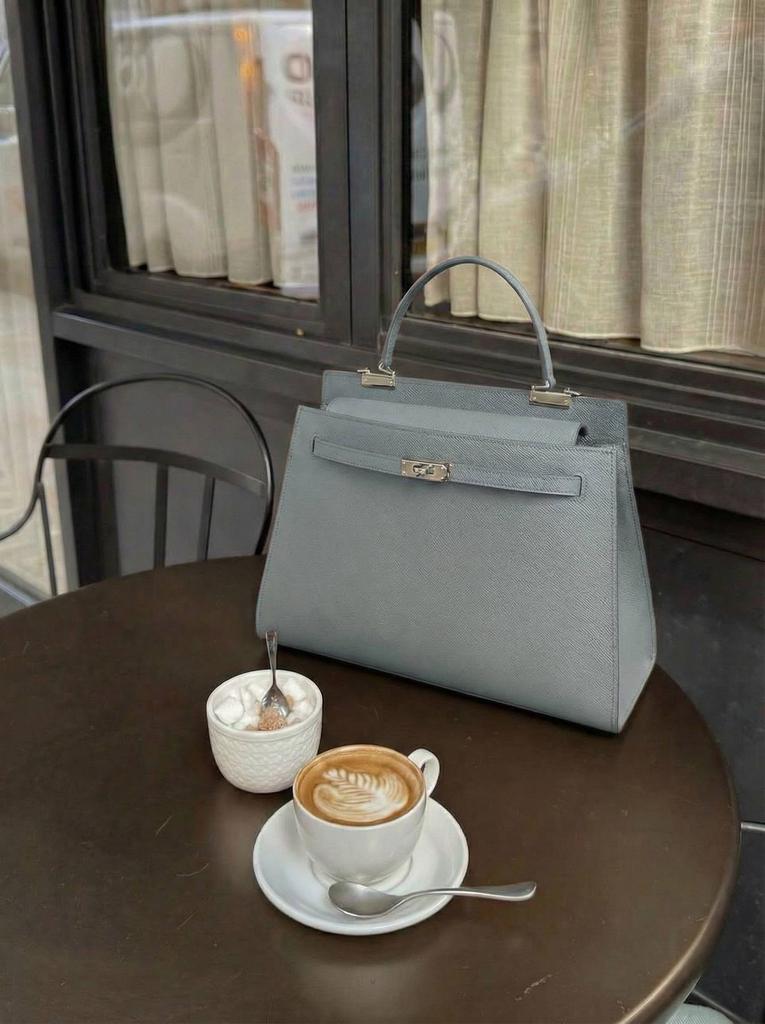 грейс дроп макси, серо пудровая кожа Hermes