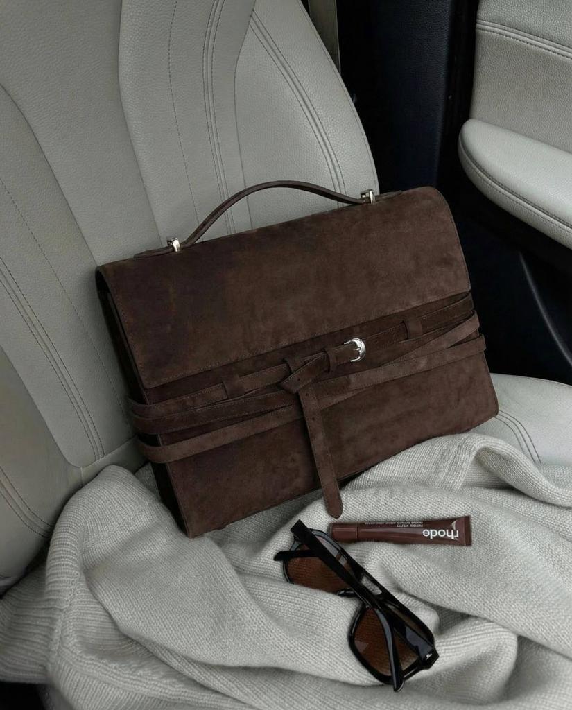 белт дроп, шоколадная замша