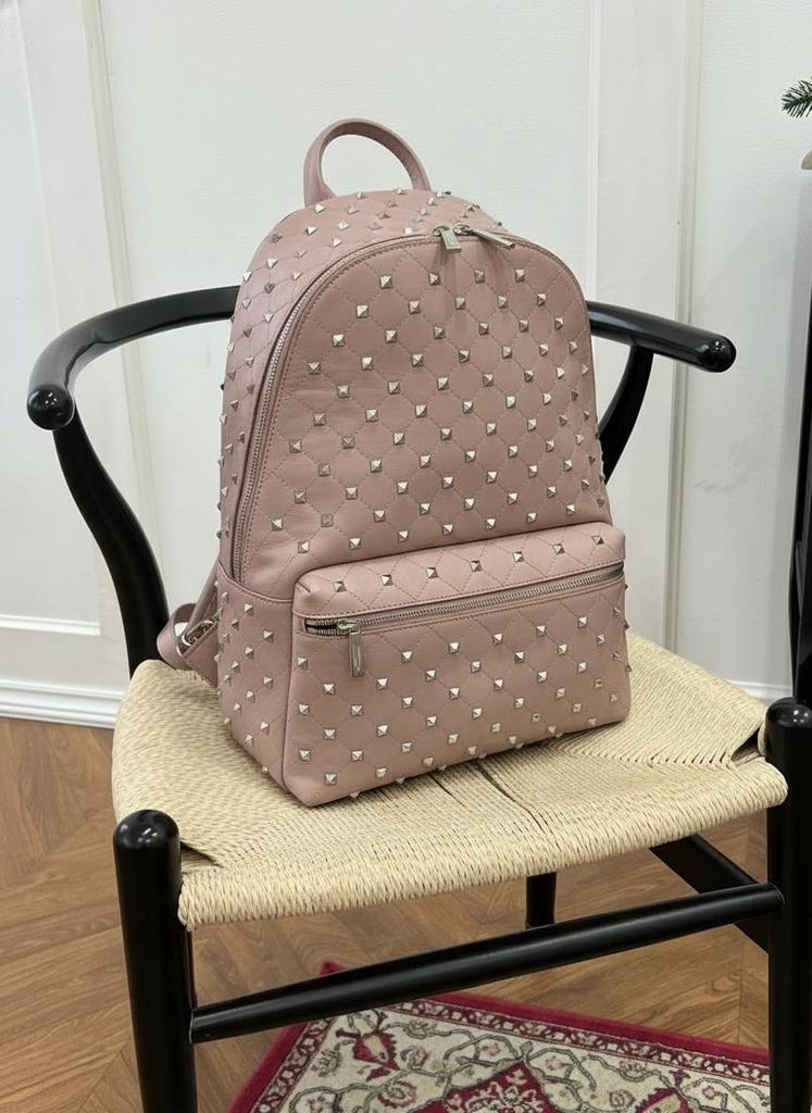 рюкзак дроп, макси, нежно розовая кожа