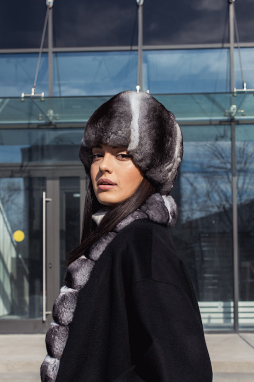 Шапка из меха шиншиллы