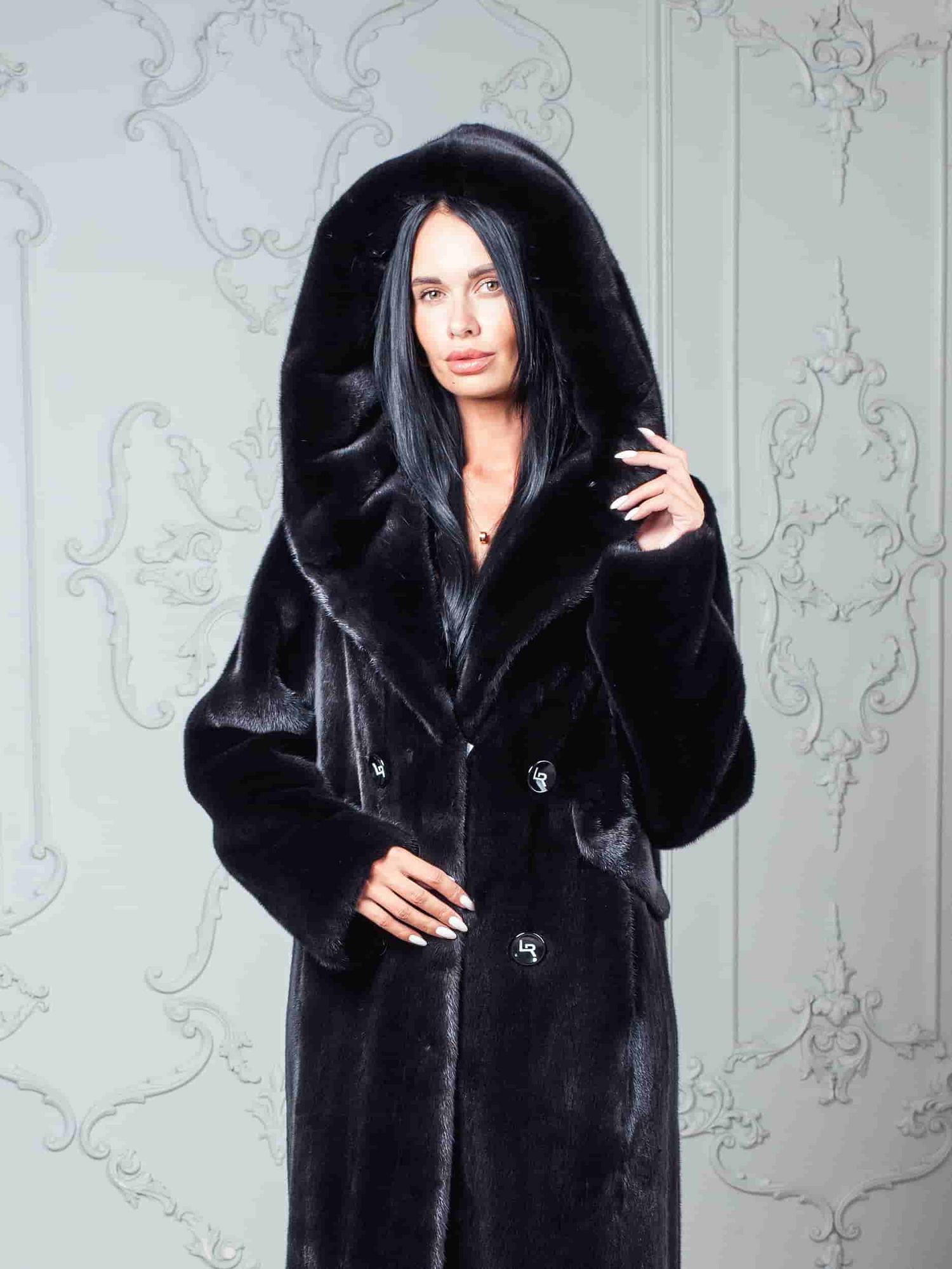 Шуба из американской норки "BLACK GLAMA"