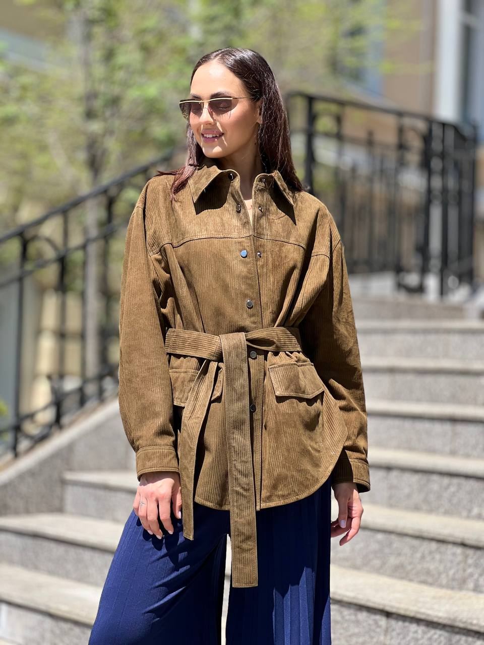 Куртка-рубашка из натуральной замши